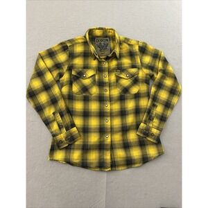 Dixxon Flannel Company Shirt Mens Medium Black Yellow Parham Panhead Long Sleeve